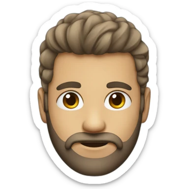 Personne sans cheveux avec barbe en tresse sticker