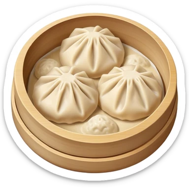 two buuz Mongolian dumpling  sticker
