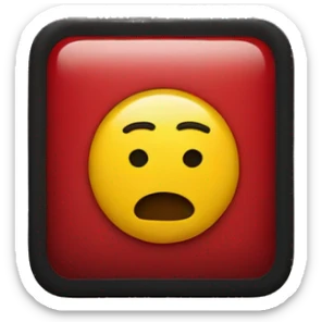 a wavy black and red rectangle with a yellow circle in the middle sticker