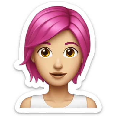 A magenta hair white girl  sticker