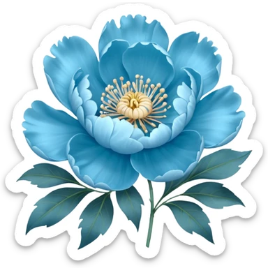 light blue peonies sticker