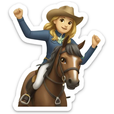 Horse riding rainbow sticker