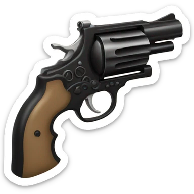 black revolver with beige rose sticker