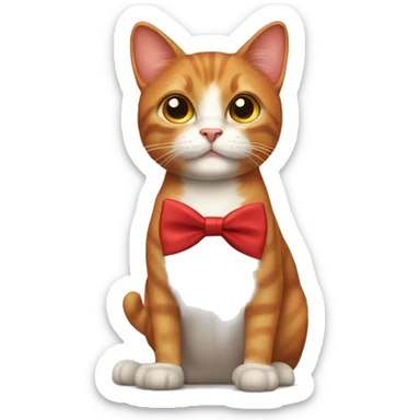 Red cat with bow tie sticker