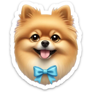 Pomeranian with bow sticker