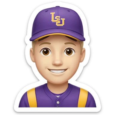 LSU white boy baseball emoji face sticker
