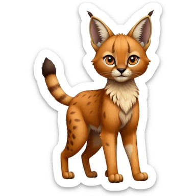 Epic Cute Dark Warm Caracal-Bobcat-Serval-Vernid full body sticker