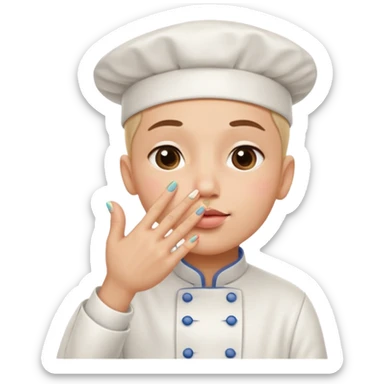 A hand making the chef’s kiss gesture: fingers pinched together, thumb and fingertips touching, as if saying ‘perfection’ or ‘delicious sticker