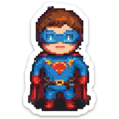 superhero character named Icon with a graphic designer theme sticker