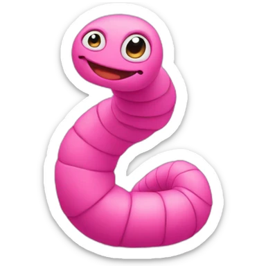 pink worm with a pink turtleneck sticker