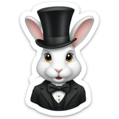 rabbit in top hat sticker