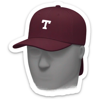 single maroon virginia tech VT baseball cap sticker