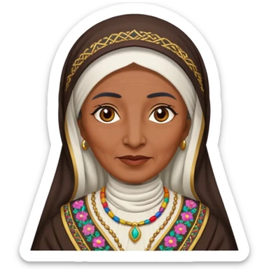 an old emirati women wearing traditional cloths sticker