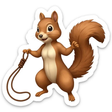 Squirrel jump rope sticker