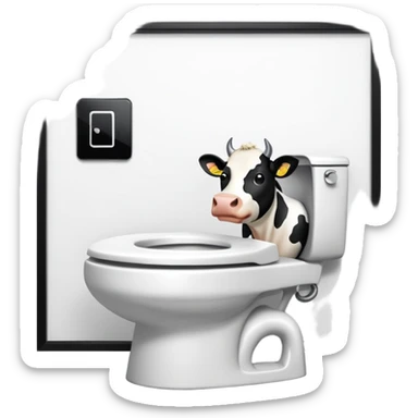 Toilet letting out a cow sticker