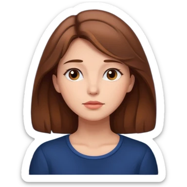 brown-haired woman with a thoughtful expression, star above her head, night sky sticker