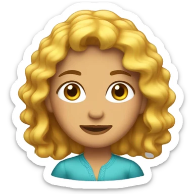 chica blanca de pelo ondulado  sticker