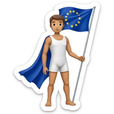 man with european union flag sticker