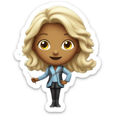girl with a magic wand sticker