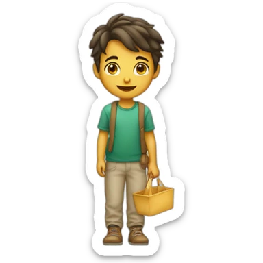 Enfant est coud de pied à son pote sticker