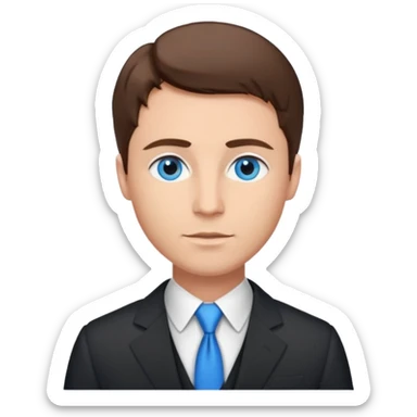 Man lawyer with blue eyes and short brown hair  sticker