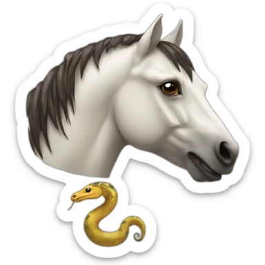 a horse with a snake head sticker
