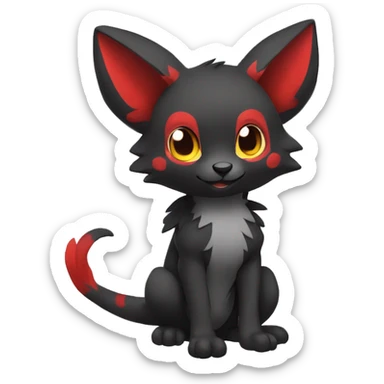 Cute cool black red animal hybrid Fakemon full body sticker