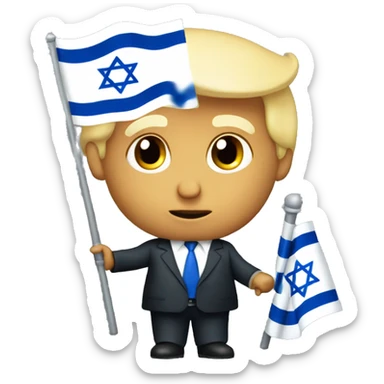 Donald Trump with Israel flag sticker