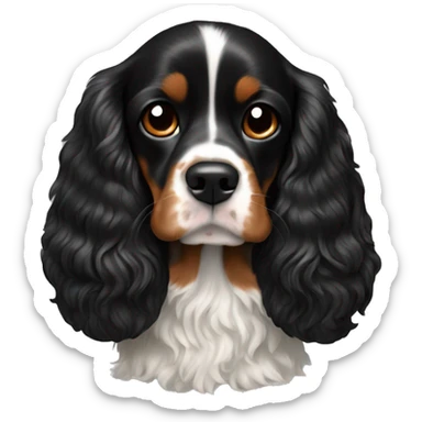 Cocker/cavalier spaniel black sticker