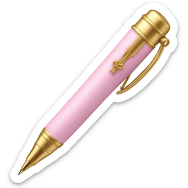 Cute pen pastel pink and gold  sticker
