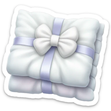 cute pastel white blanket with white bow sticker