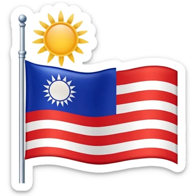 Flag of Taiwan but in USA style and with gravity sticker
