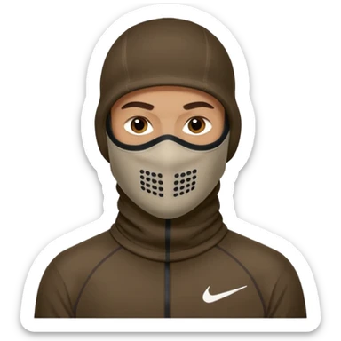 Hombre con pasamontañas nike sticker