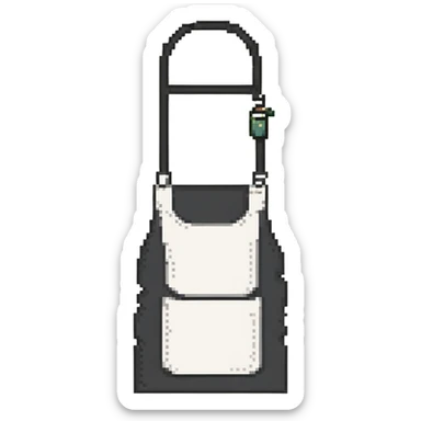 black apron with white stripes (dense) sticker