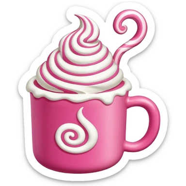Cioccolata calda rosa aesthetic senza faccia sticker
