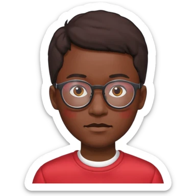 red clothed black person with eyeglass sticker