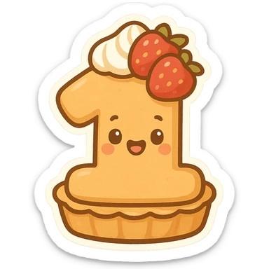 number cookie cream tart, simplified, clear, emoji-like sticker