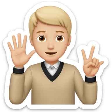 ambivalent hans gesture  sticker