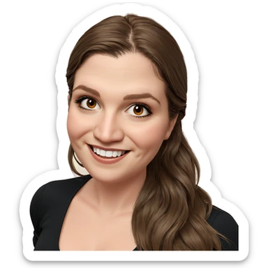 smiling girl with brown hair sticker