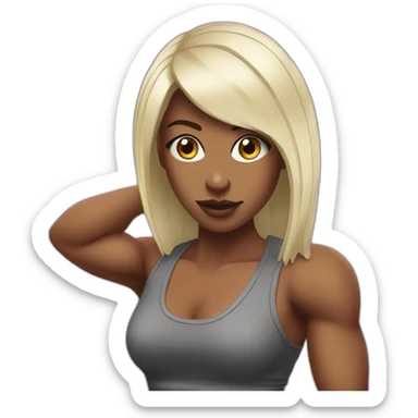 Beatmaker girl muscles sticker
