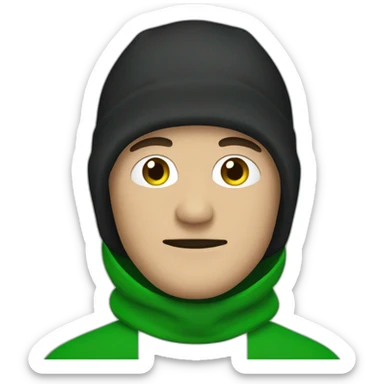 man wearing an irish flag balaclava sticker