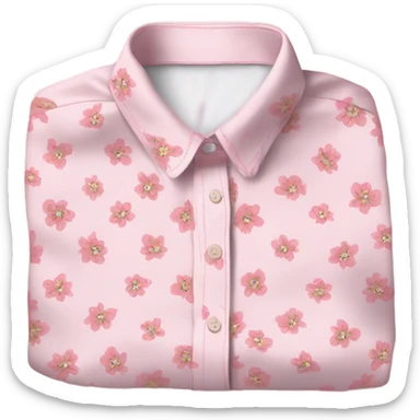 Oversized shirt cropped with flowers pink and white sticker