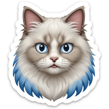 angry Ragdoll cat sticker