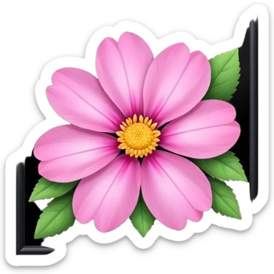 pink girly framed flower picture sticker