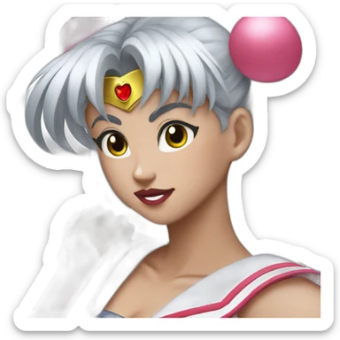 Muscular girl sailor moon sticker