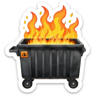 Trash dumpster on fire sticker