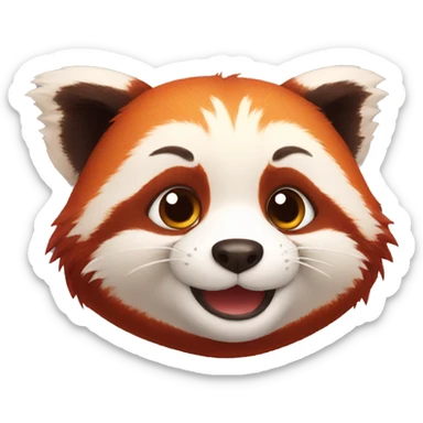 red panda cute face sticker