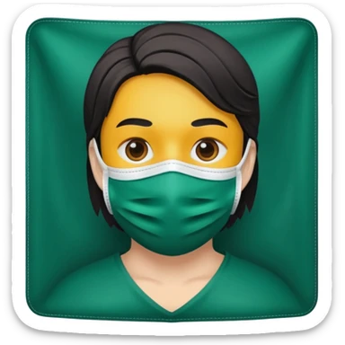 a dark green cloth face mask sticker