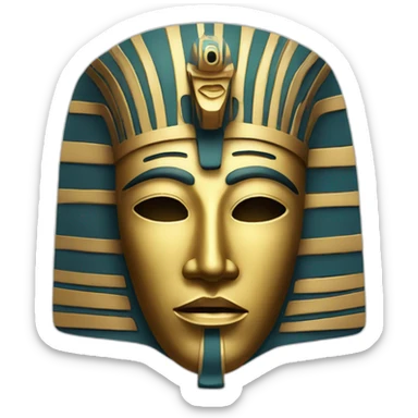 man noh style mask with egyptian face sticker