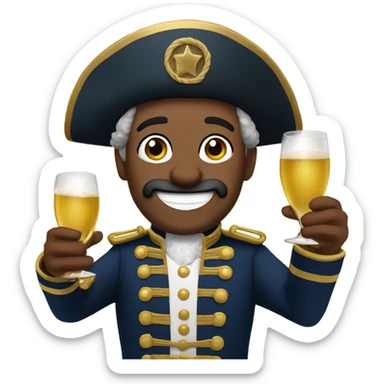 Captain Barbosa toasts happy new year sticker